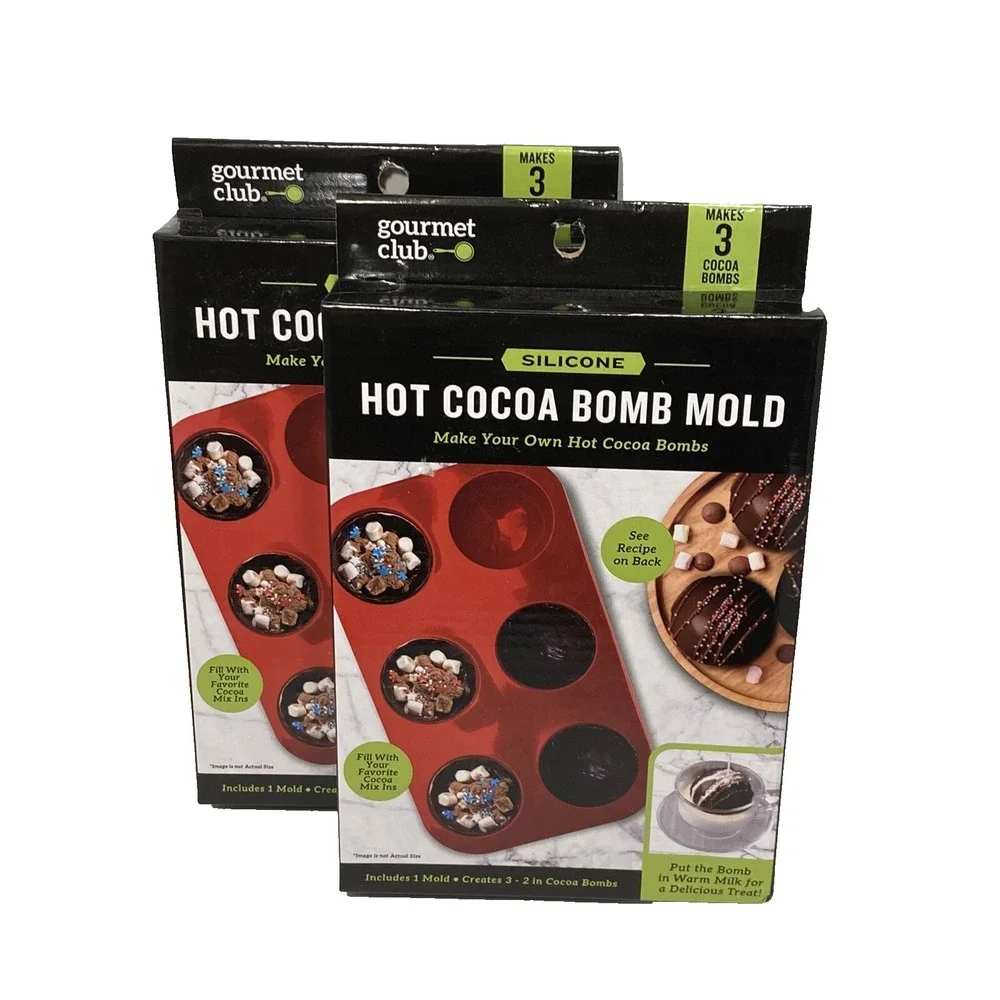 gourment club HOT‎ COCOA BOMB silicone MOLD creates 3 (2 inches) 2 PACKS